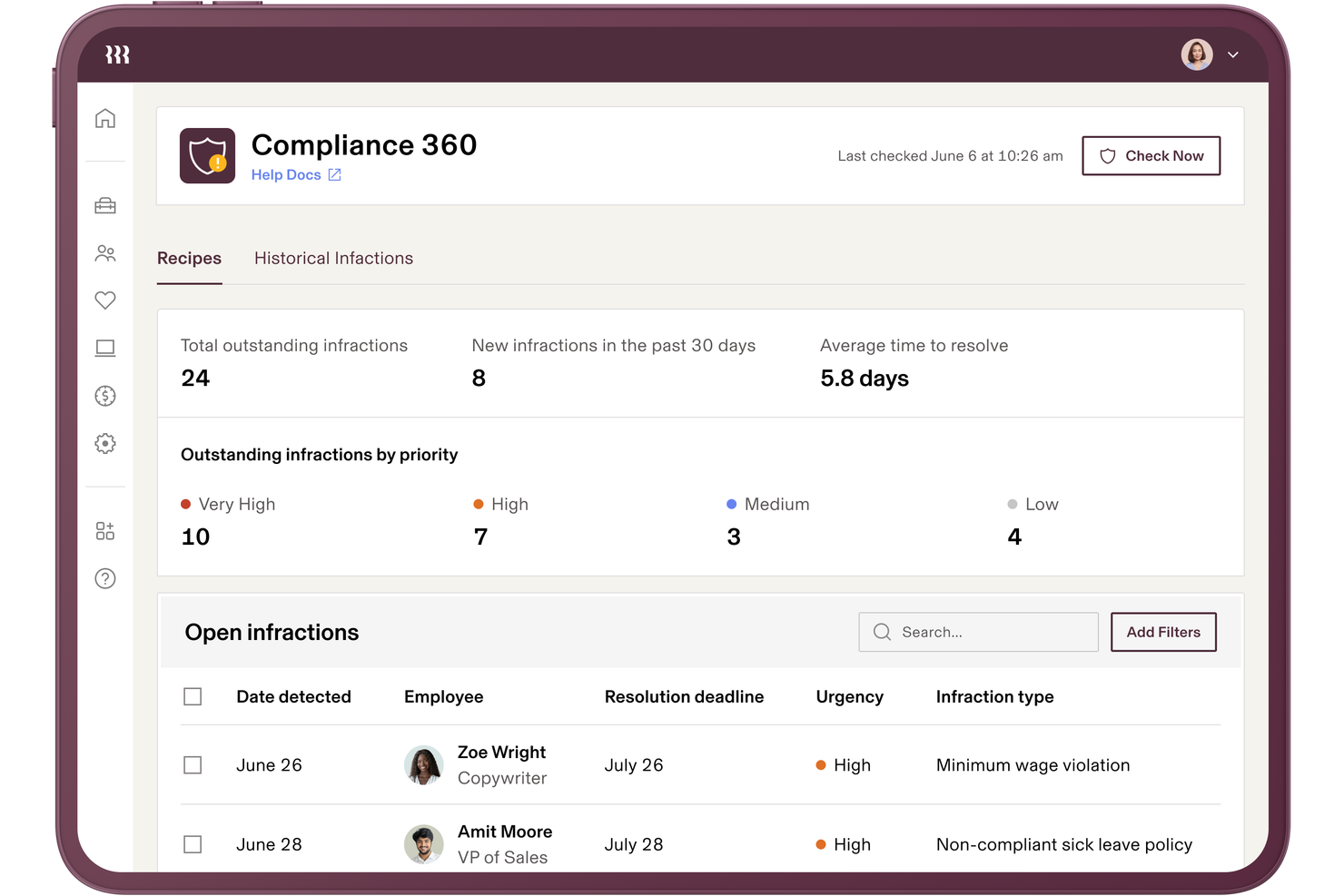 Rippling screenshot - Los 10 mejores sistemas de cumplimiento de RRHH para pequeñas empresas en 2026