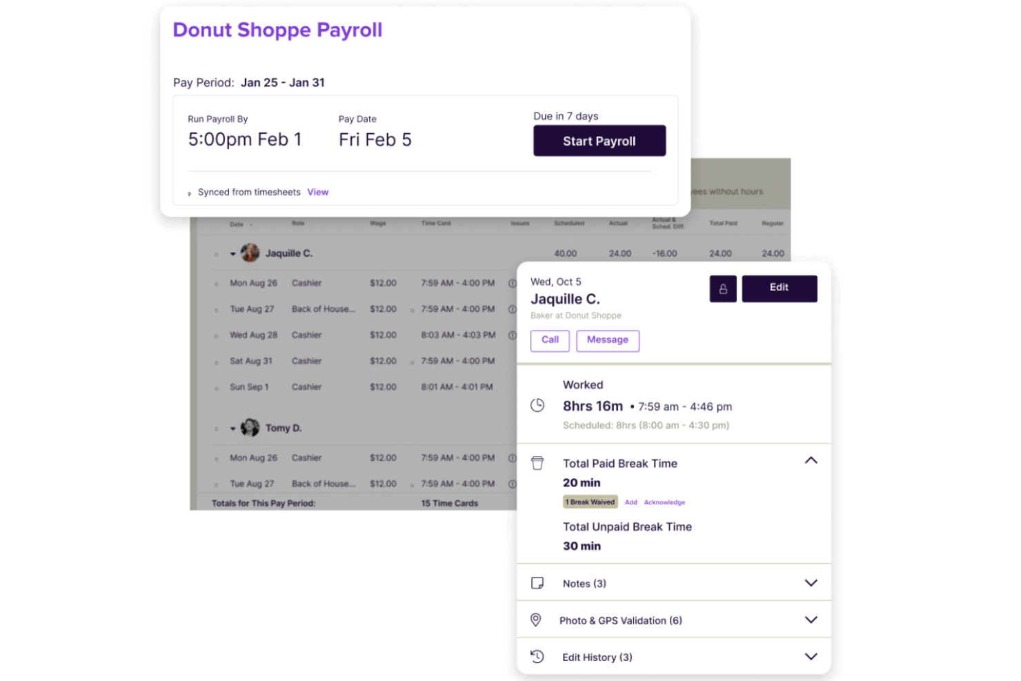 Homebase screenshot - Las 10 Mejores Aplicaciones de Control de Horario para Empleados Analizadas en 2026