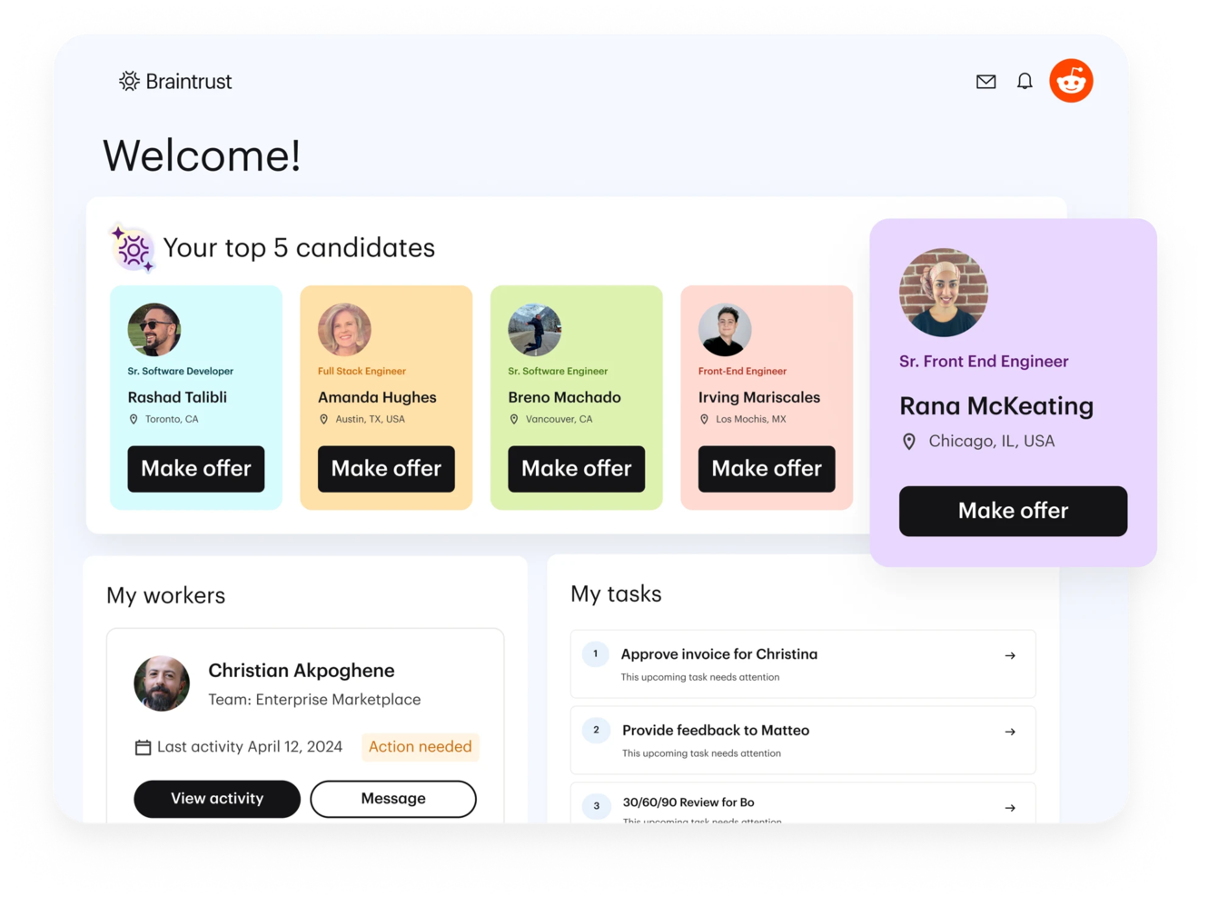 Braintrust screenshot - Las 10 Mejores Plataformas de Bolsa de Empleo de 2026