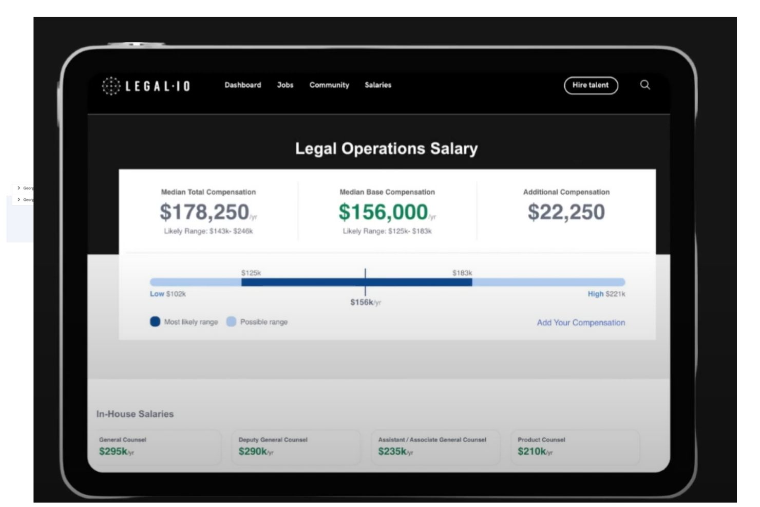 Legal.io screenshot - 20 Mejores Software de Reclutamiento Legal para 2026