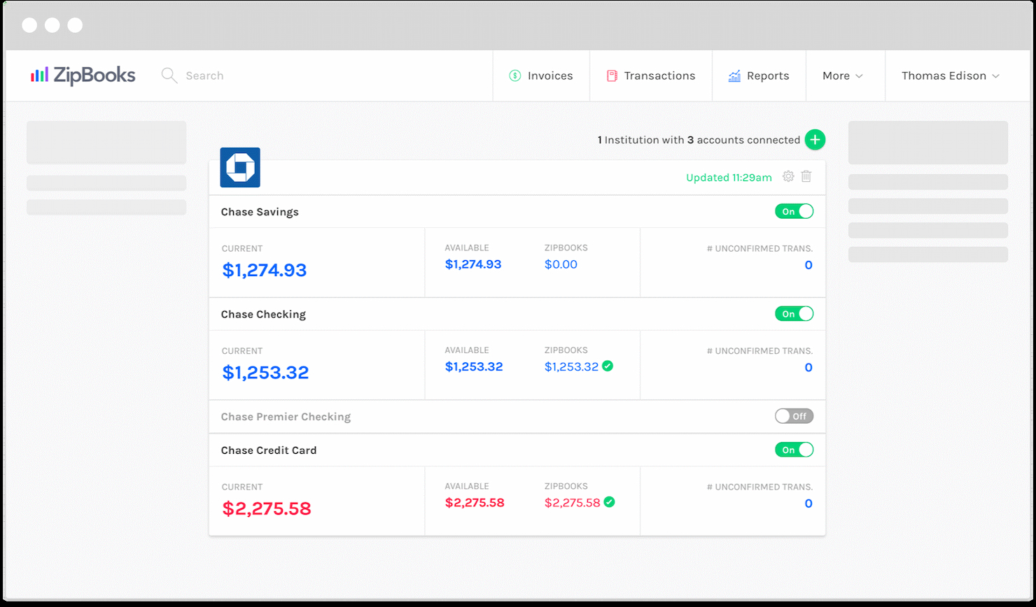 ZipBooks screenshot - 10 mejores alternativas a QuickBooks Online de 2026