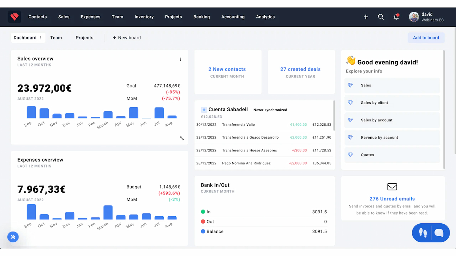 Holded screenshot - 10 mejores alternativas a QuickBooks Online de 2026