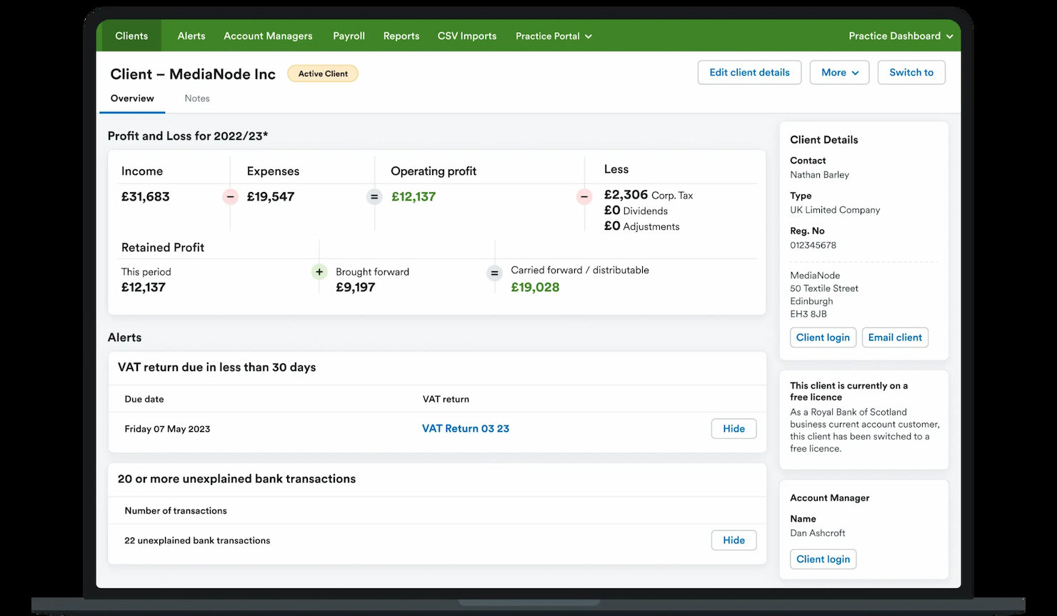 FreeAgent screenshot - 10 mejores alternativas a QuickBooks Online de 2026