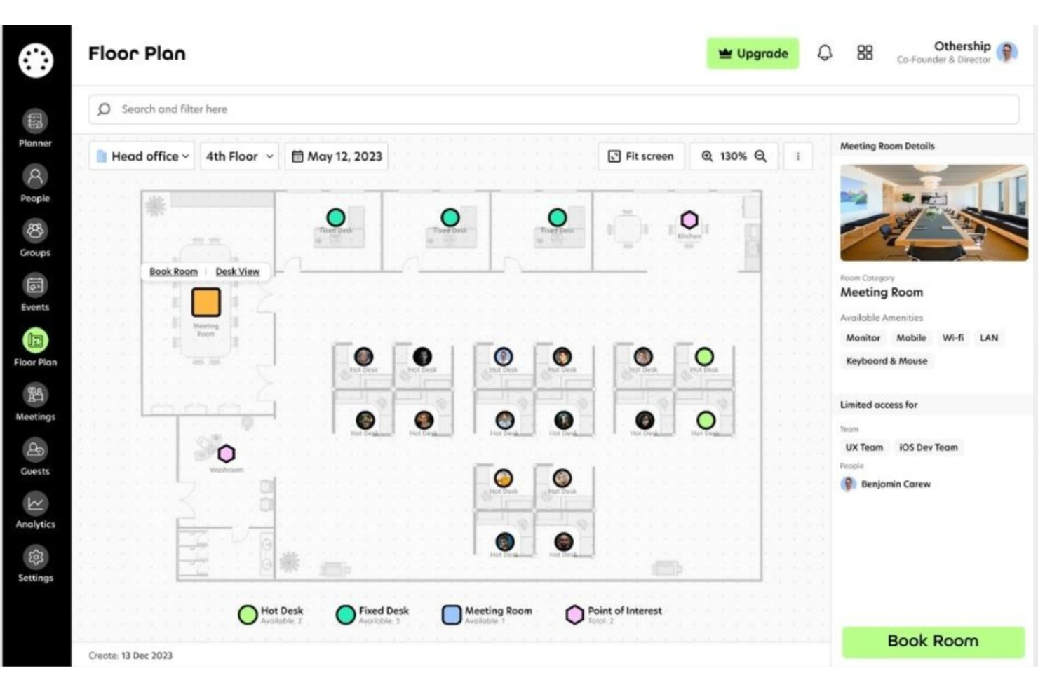 Othership screenshot - 10 Mejores Programas para Reservar Salas de Reuniones en 2026