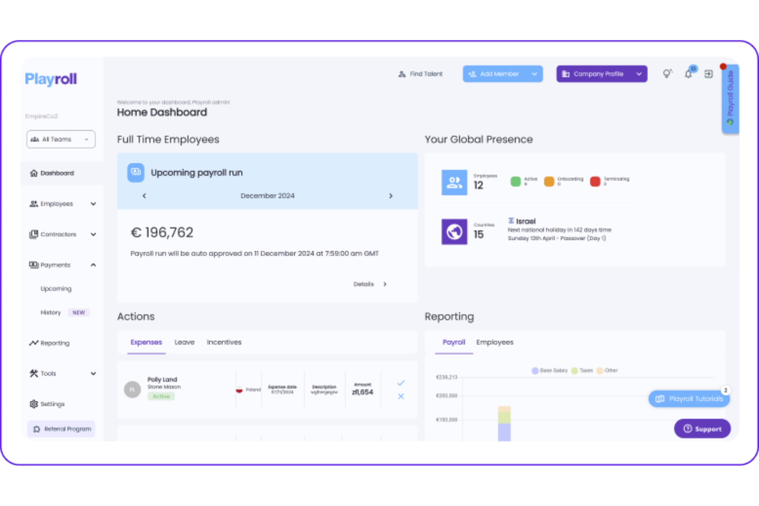 Playroll screenshot - 10 Mejores Servicios de Employer of Record en Dinamarca para 2026
