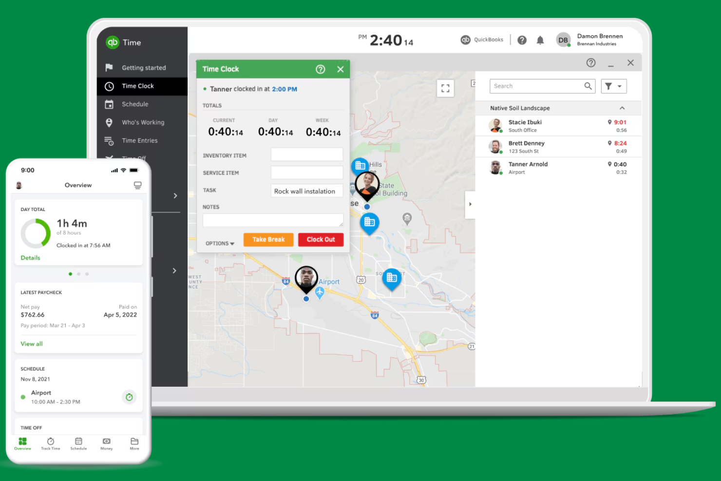 QuickBooks Time screenshot - 17 Mejores Programas de Autoprogramación de Turnos para Empleados Analizados en 2026