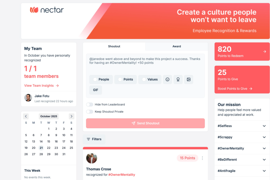 Nectar screenshot - 10 Mejores Software de RRHH para el Sector Salud Analizados en 2026