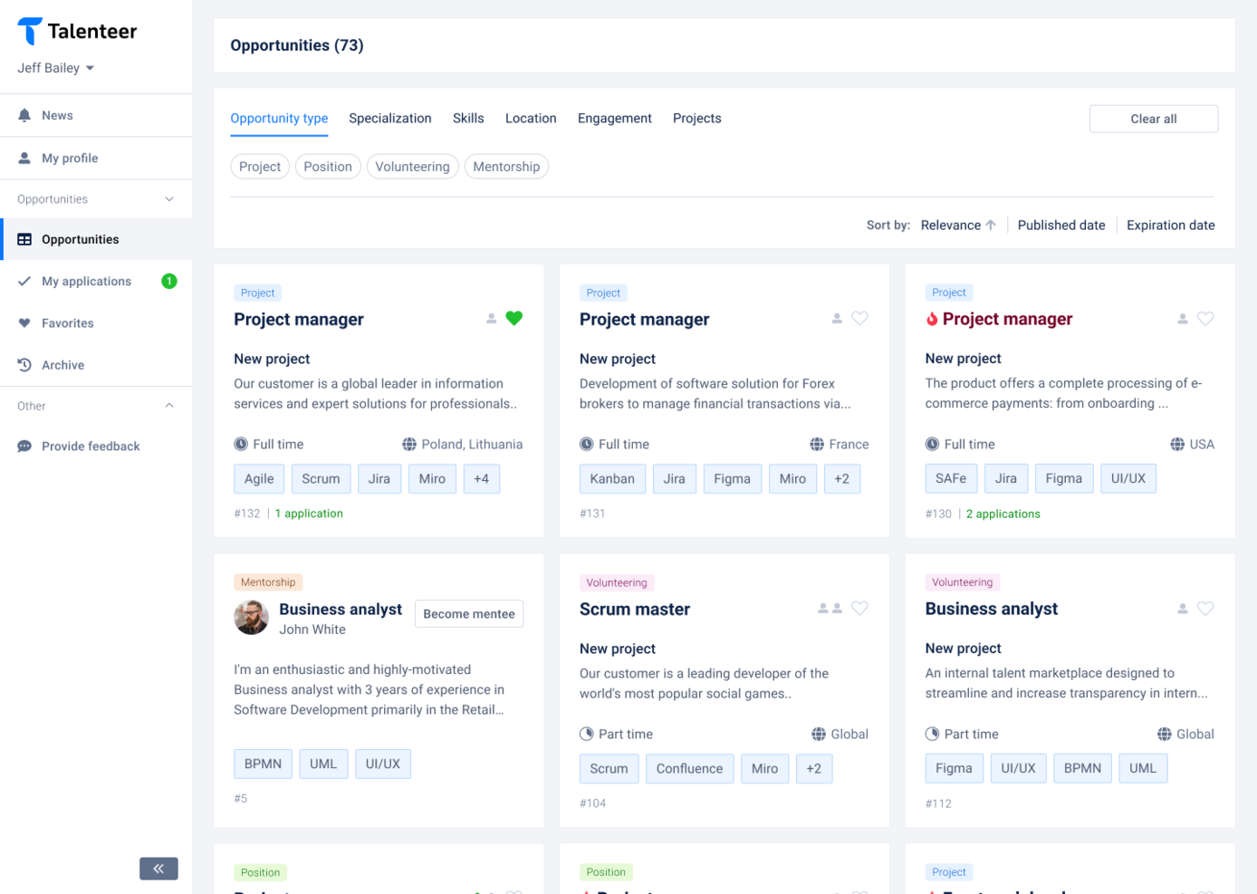 Talenteer screenshot - Las 10 Mejores Plataformas de Mercado de Talentos Revisadas en 2026