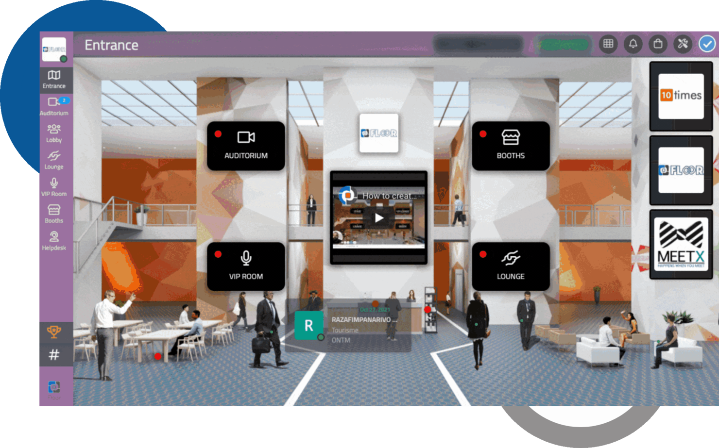 FLOOR screenshot - Los 20 Mejores Programas para Conferencias Virtuales en 2026