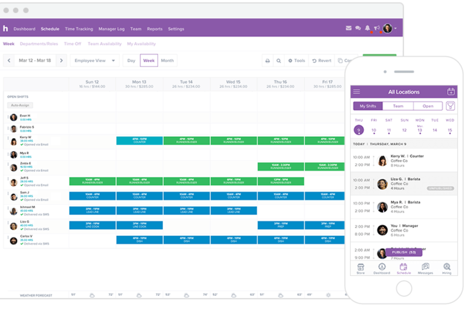 Homebase screenshot - 10 Mejores Aplicaciones de Recursos Humanos de 2026: Comparativa