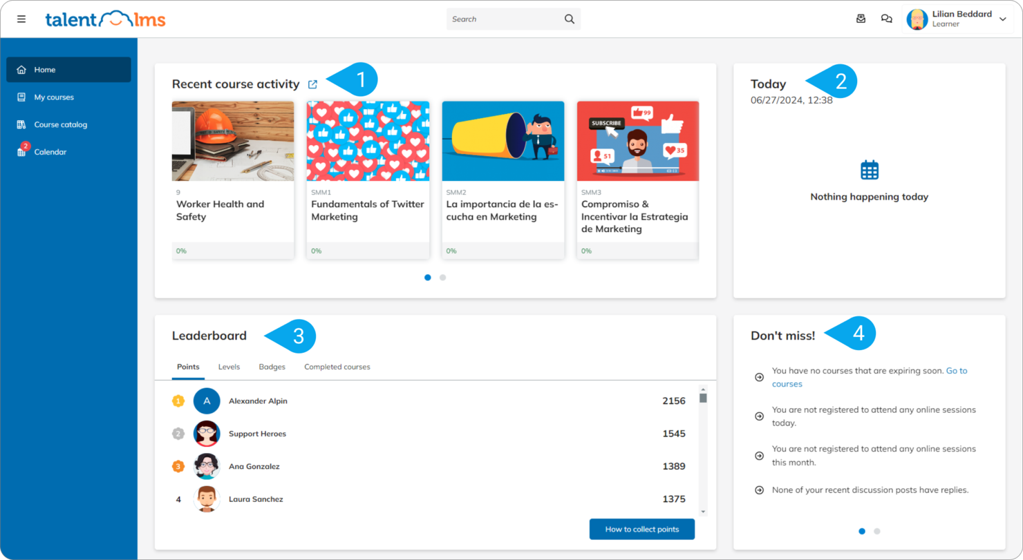 TalentLMS screenshot - Los 10 Mejores Sistemas de Gestión de Aprendizaje Empresarial de 2026