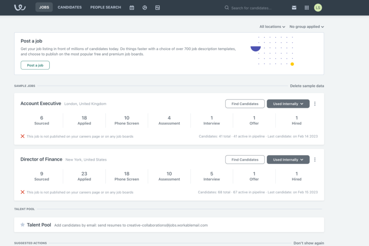 Workable screenshot - 10 Mejores Software de Automatización de Reclutamiento para Contratar en 2026