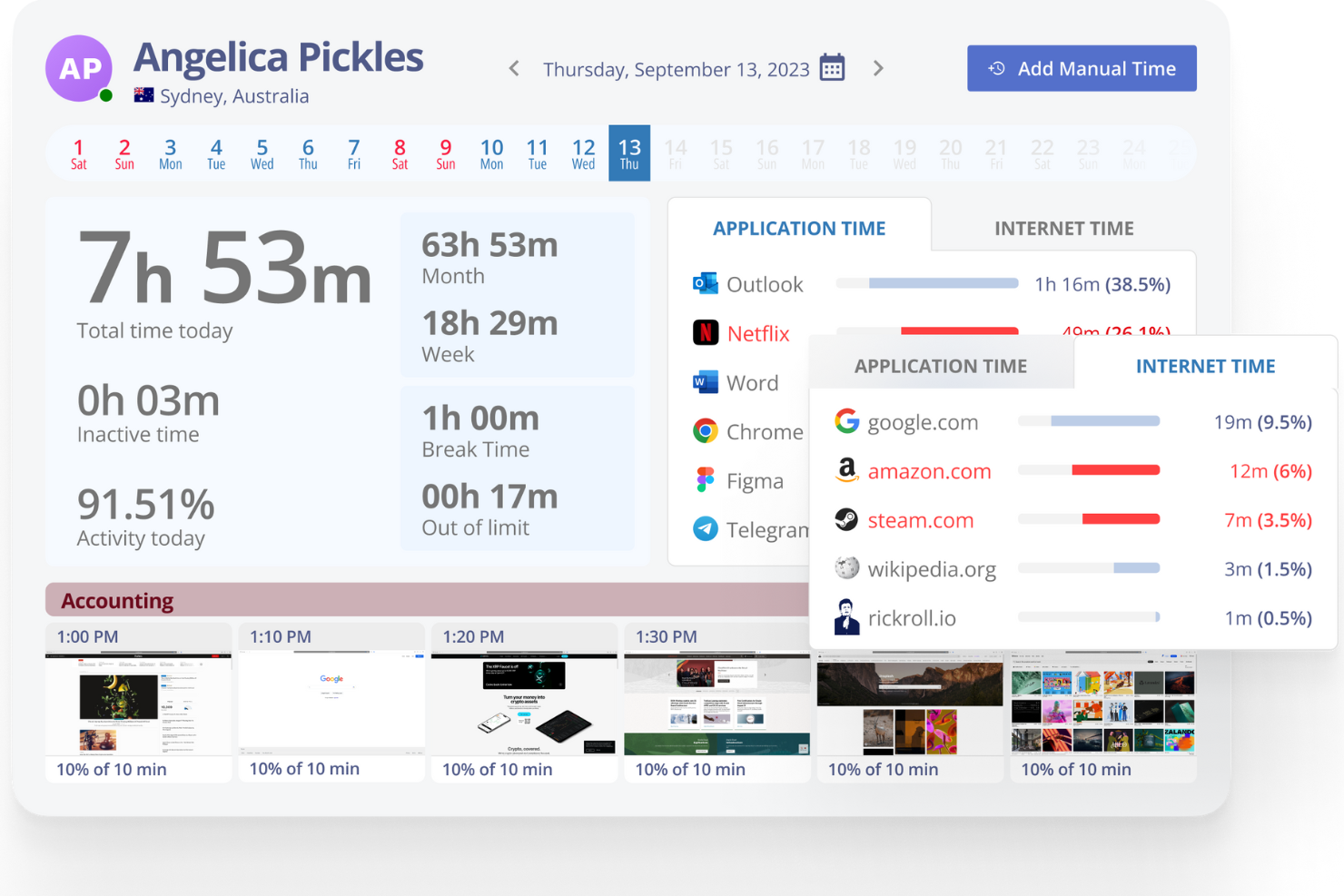 Monitask screenshot - Los 10 Mejores Software de Monitoreo de Empleados de 2026: Comparados