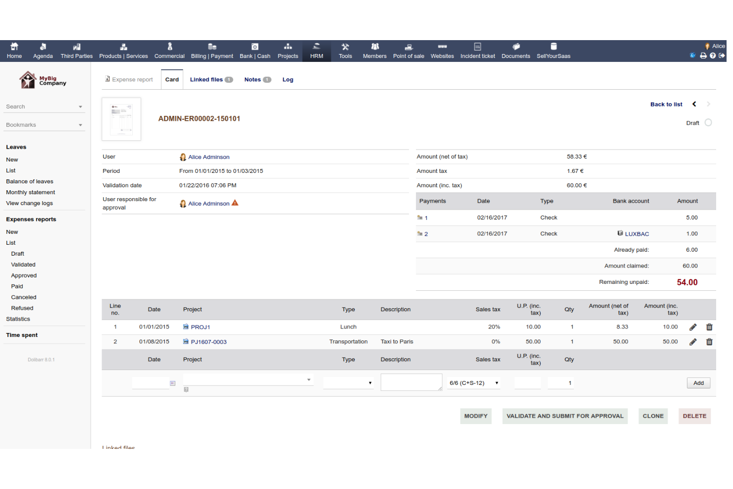 Dolibarr screenshot - Las 10 Mejores Herramientas de Recursos Humanos de Código Abierto Analizadas para 2026