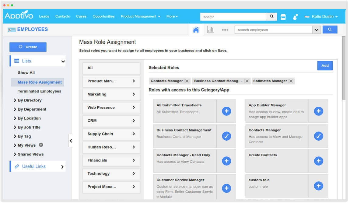 Apptivo screenshot - Los 10 mejores programas gratuitos de RR. HH. de 2026 para pymes con presupuesto limitado