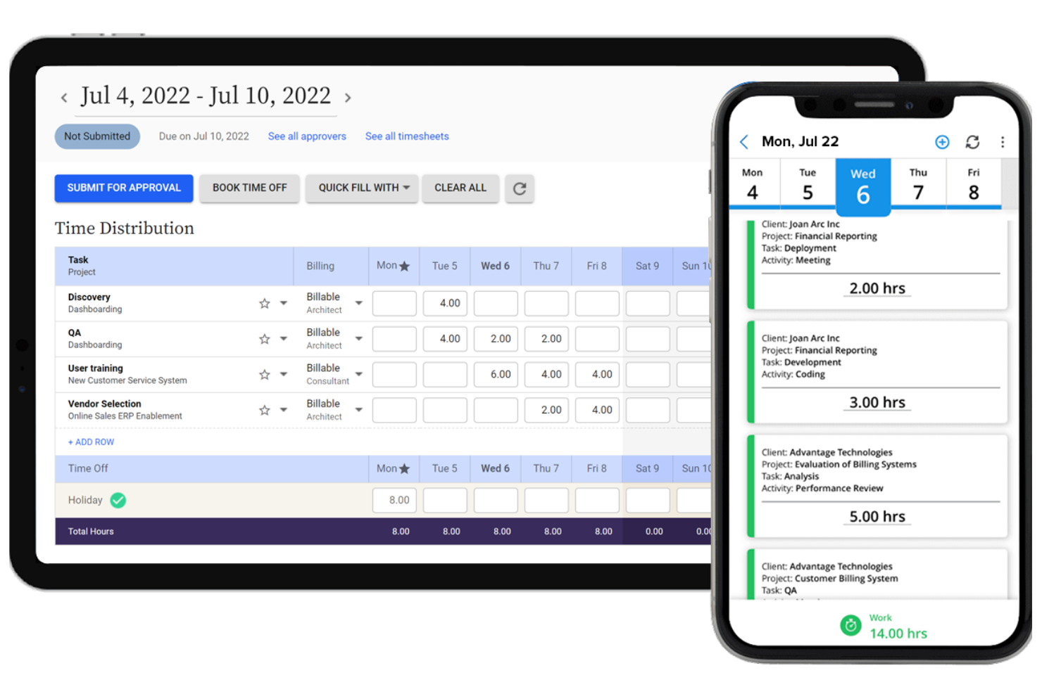 Deltek Replicon Time screenshot - 10 Mejores Software de Gestión de Personal de 2026: Analizados
