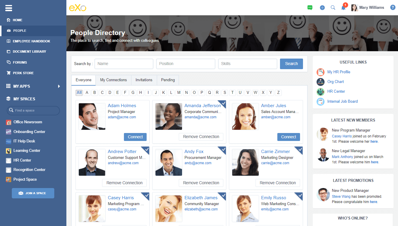 eXo Platform screenshot - 10 Mejores Software de Gestión de Capital Humano (HCM): Evaluados y Comparados en 2026