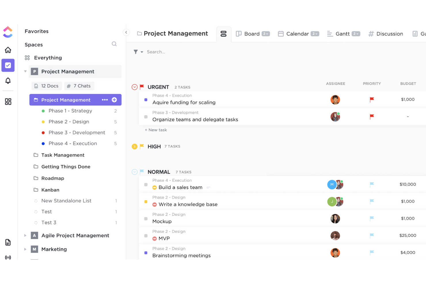 ClickUp screenshot - 10 mejores herramientas de trabajo remoto para equipos distribuidos en 2026