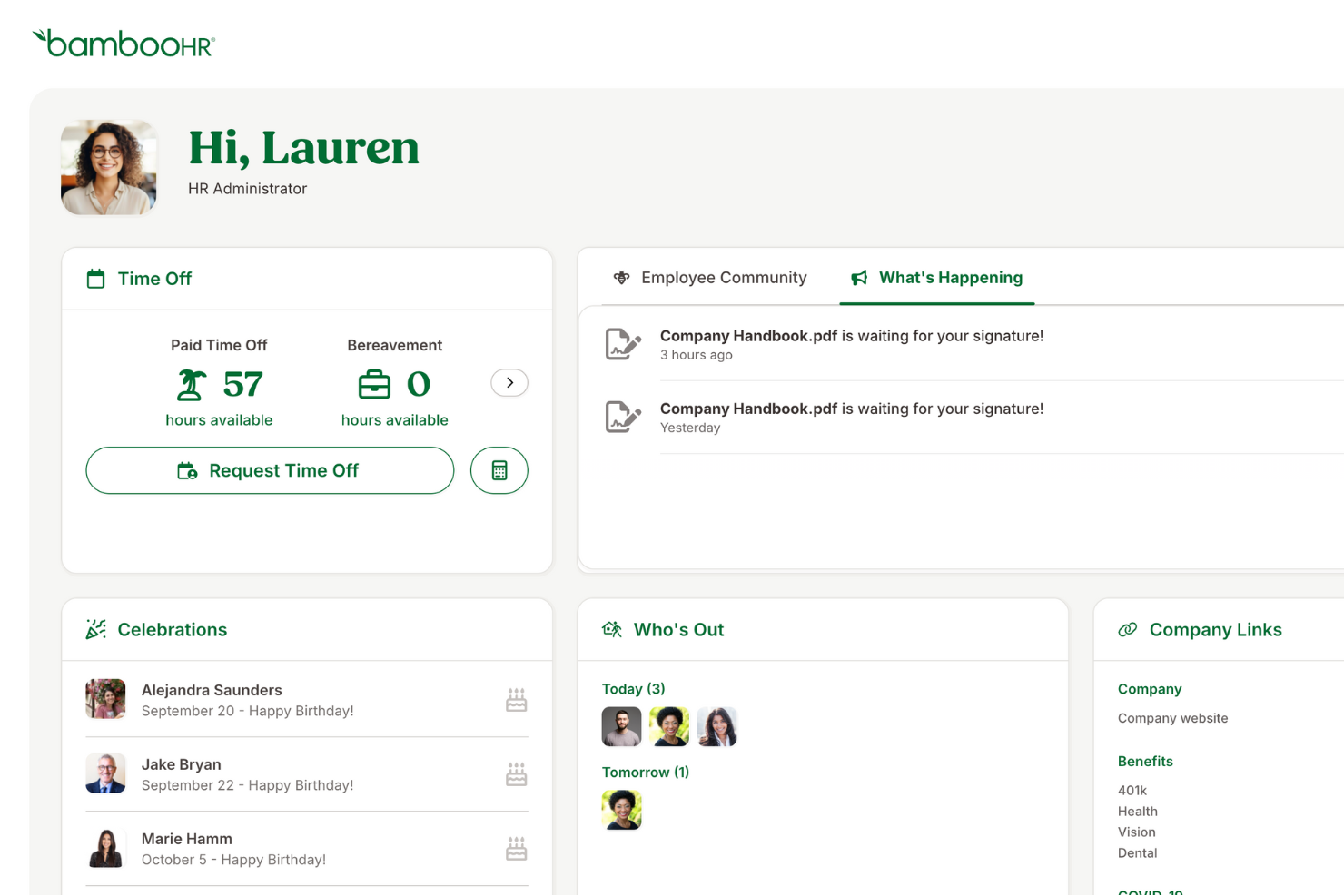 BambooHR® screenshot - 10 Mejores Software de RRHH de 2026: Reseñados y Comparados