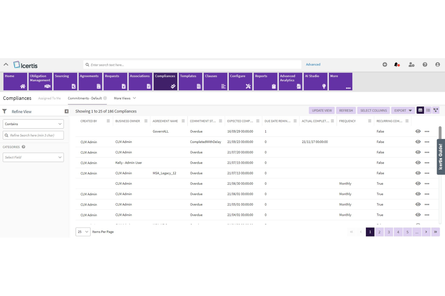 Icertis screenshot - 10 Meilleurs Logiciels de Gestion de Contrats par IA en 2026