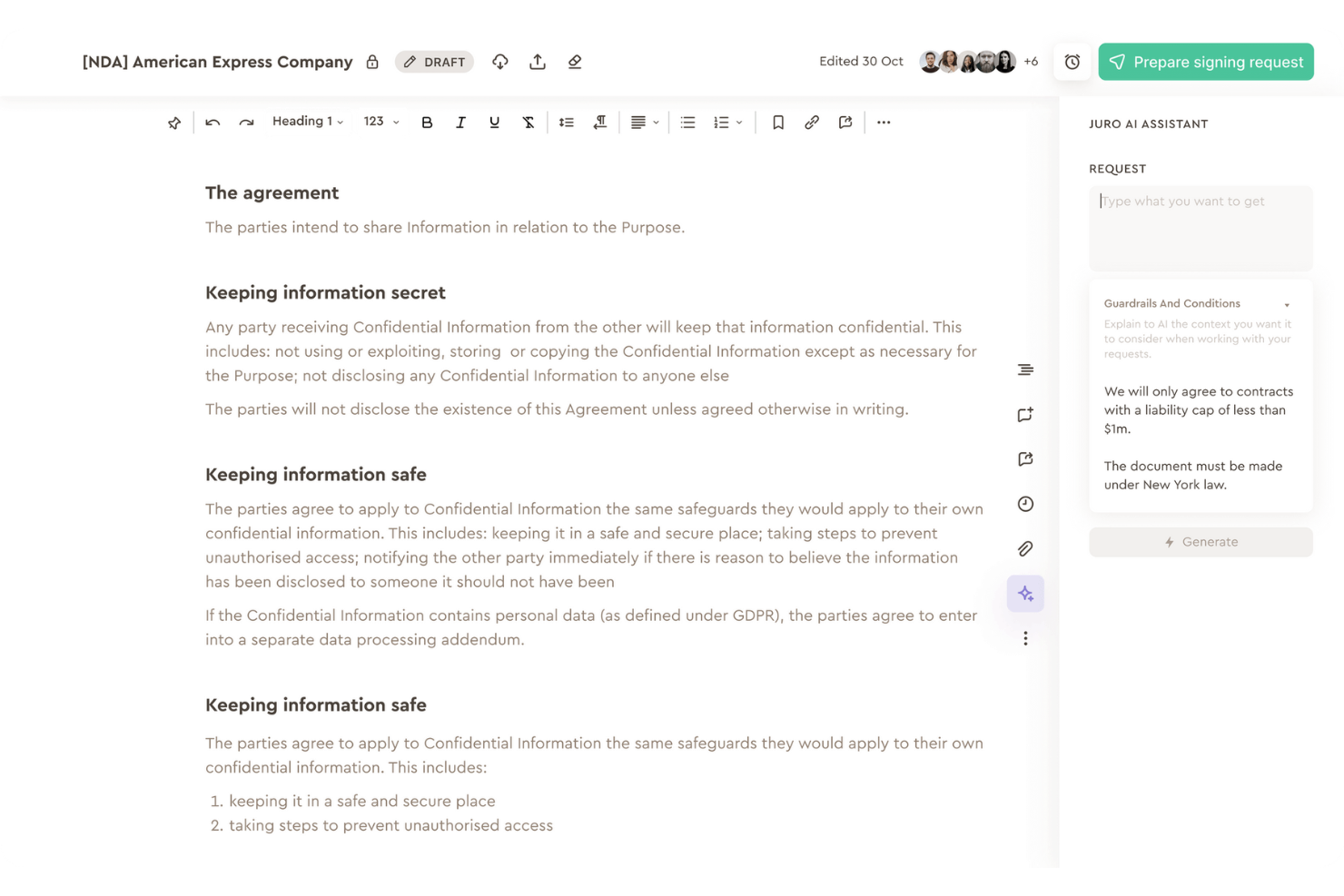 Juro screenshot - 10 Meilleurs Logiciels de Gestion de Contrats par IA en 2026
