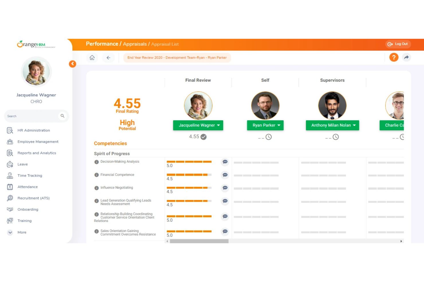 OrangeHRM screenshot - 10 Open source software voor vaardighedenbeheer in 2026