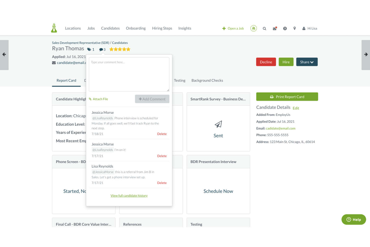 Hireology screenshot - 10 beste wervingssoftware voor loodgietersbedrijven in 2026