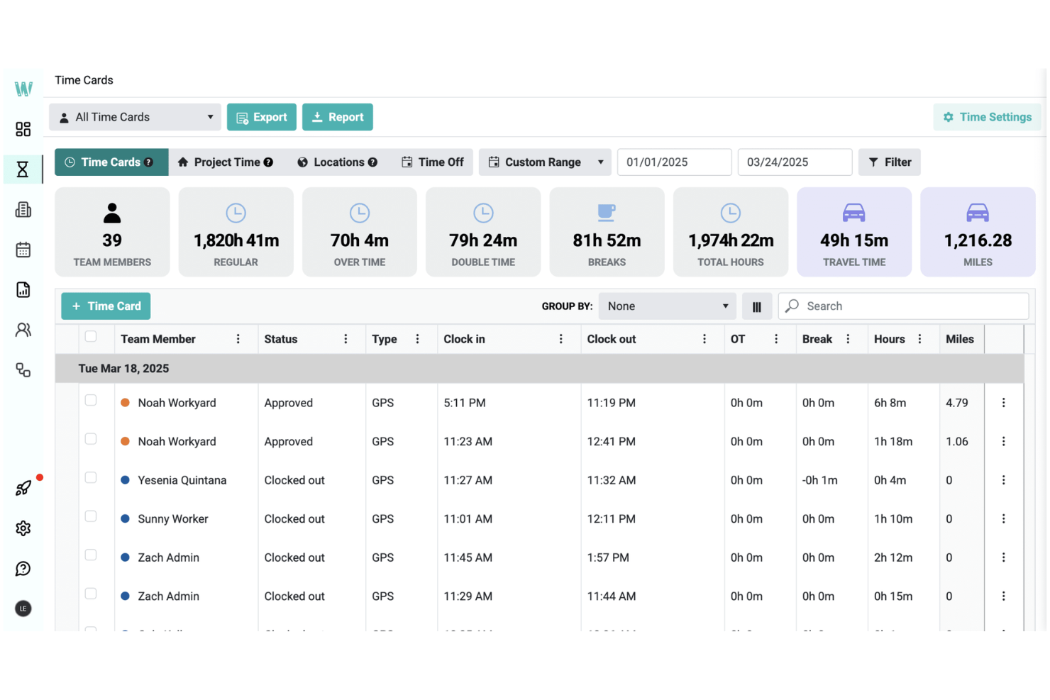 Workyard screenshot - 10 beste software voor het werven van schilders in 2026