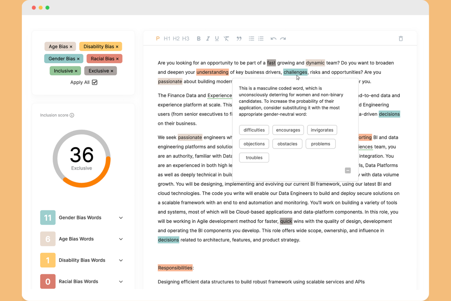 UInclude screenshot - 10 beste AI-generatoren voor functiebeschrijvingen in 2026