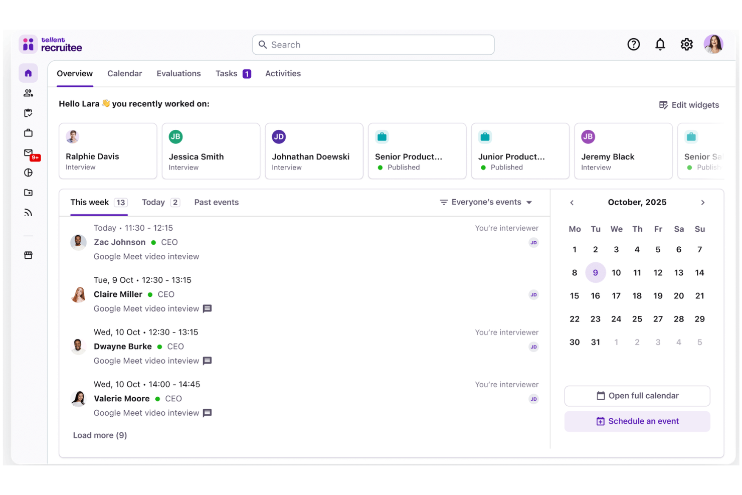 Recruitee screenshot - 10 beste kandidatenvolgsystemen voor marketingteams in 2026