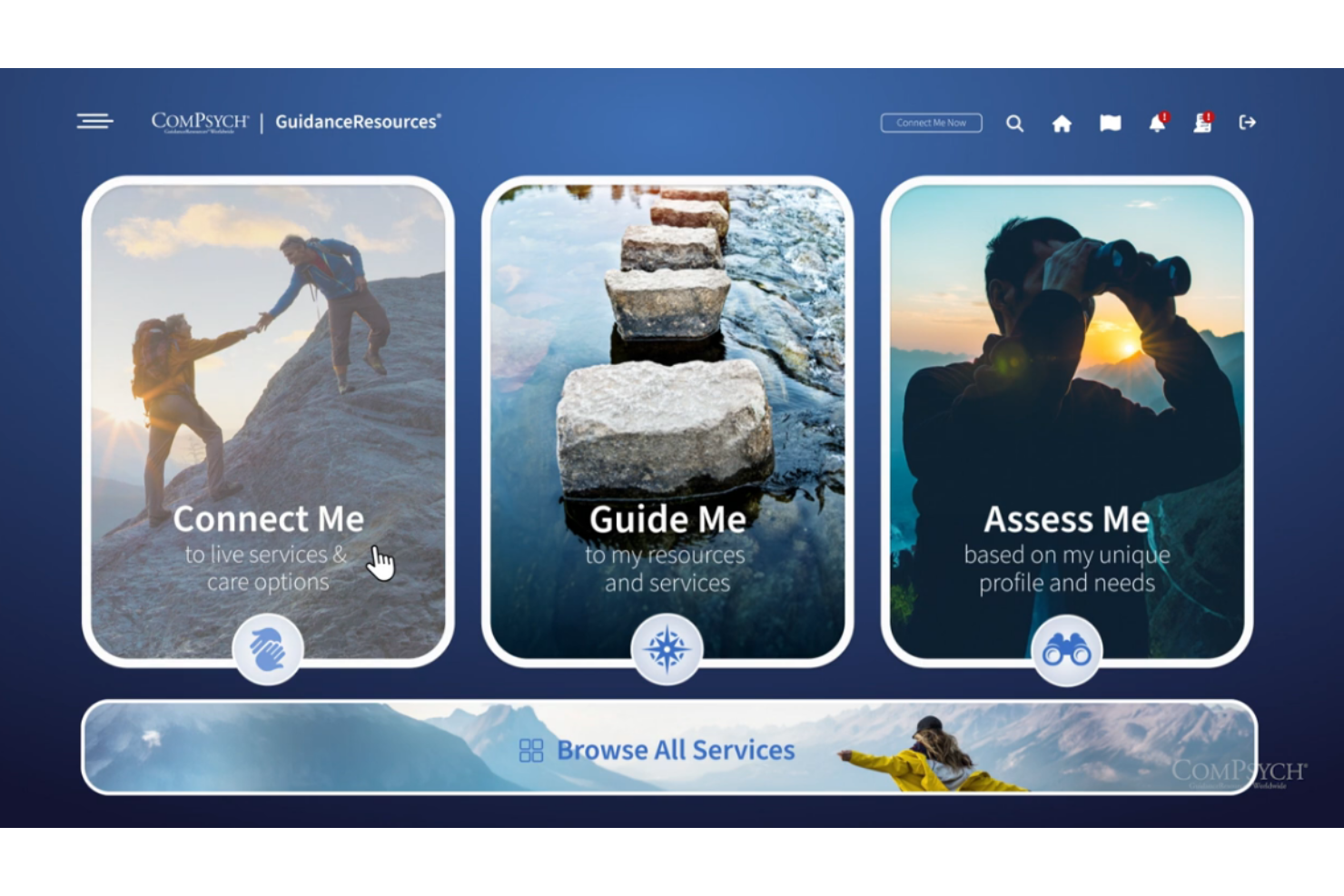 ComPsych screenshot - 10 beste platforms voor mentale gezondheid op de werkplek in 2026