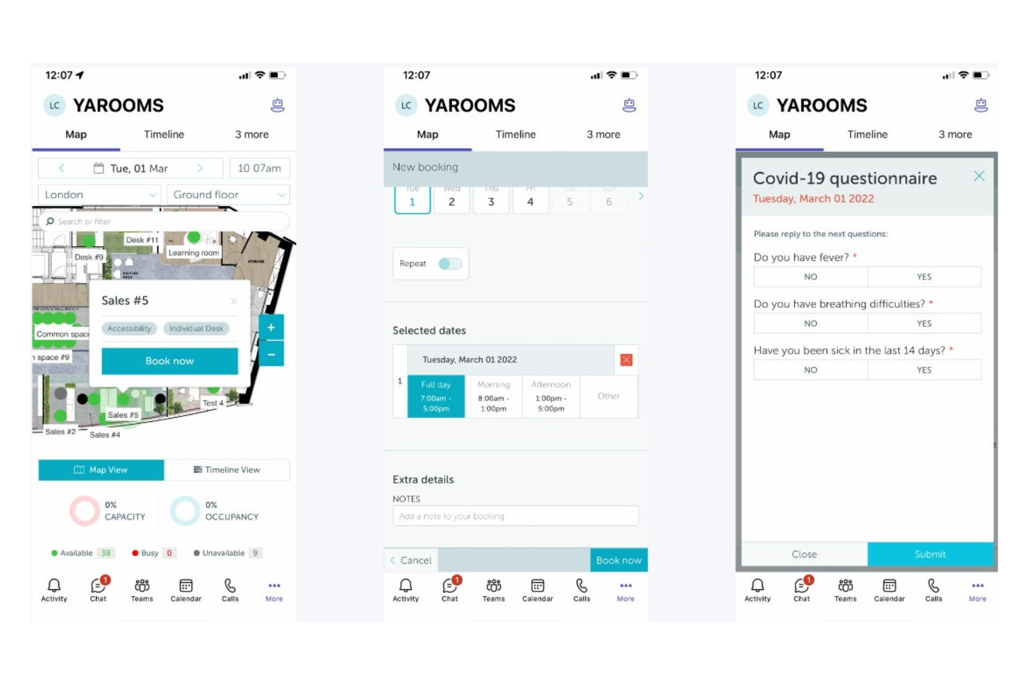 YAROOMS screenshot - 10 beste softwareoplossingen voor het beheer van hybride werkplekken in 2026