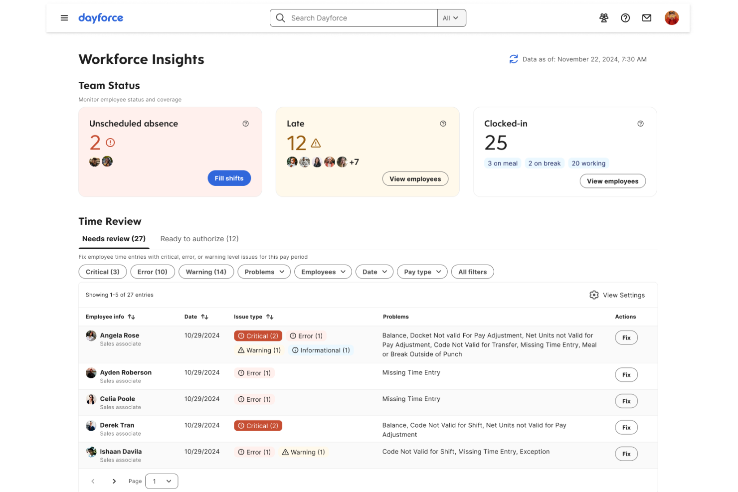 Dayforce screenshot - 10 beste software voor personeelsbeheer in de detailhandel in 2026