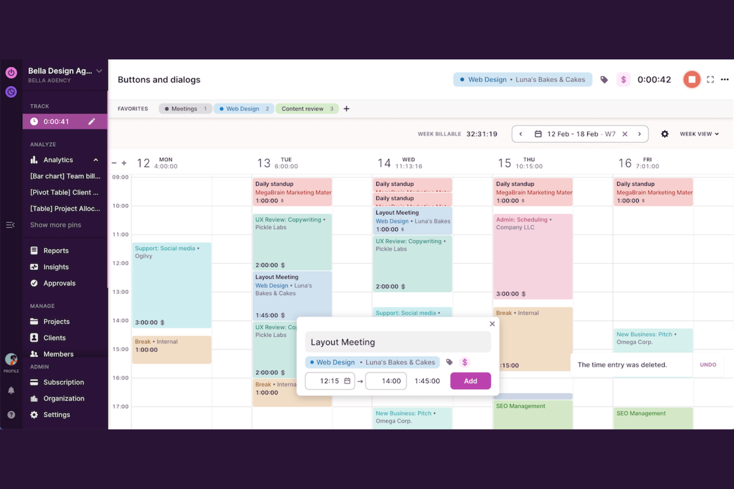 Toggl Track screenshot - 22 beste software voor beheer van extern personeel in 2026