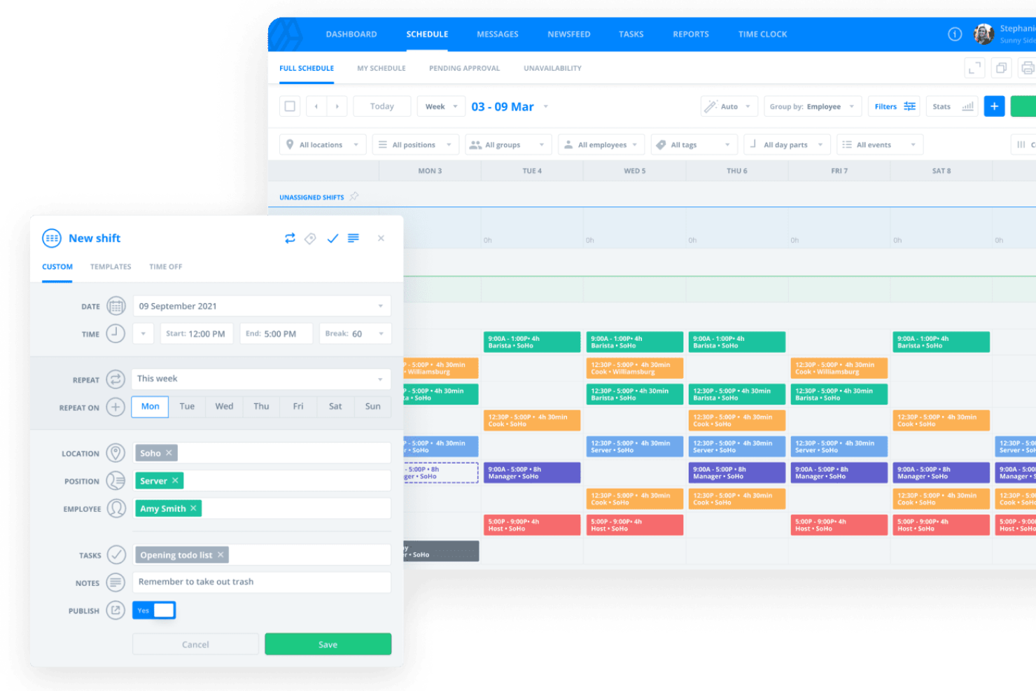 Sling screenshot - 10 beste software voor personeelsbeheer voor de horeca in 2026