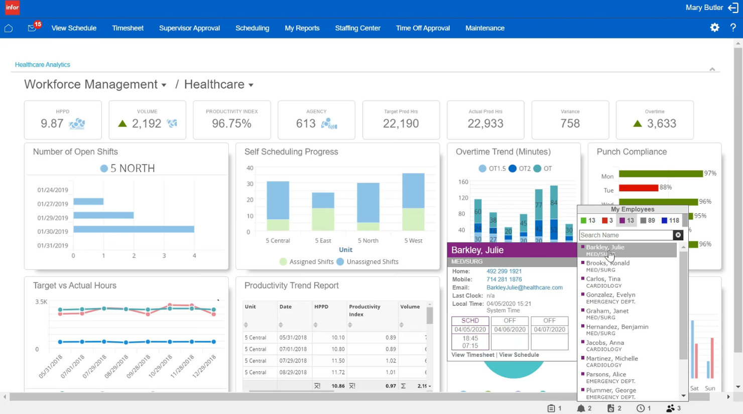 Infor screenshot - 10 beste software voor personeelsbeheer in de gezondheidszorg in 2026