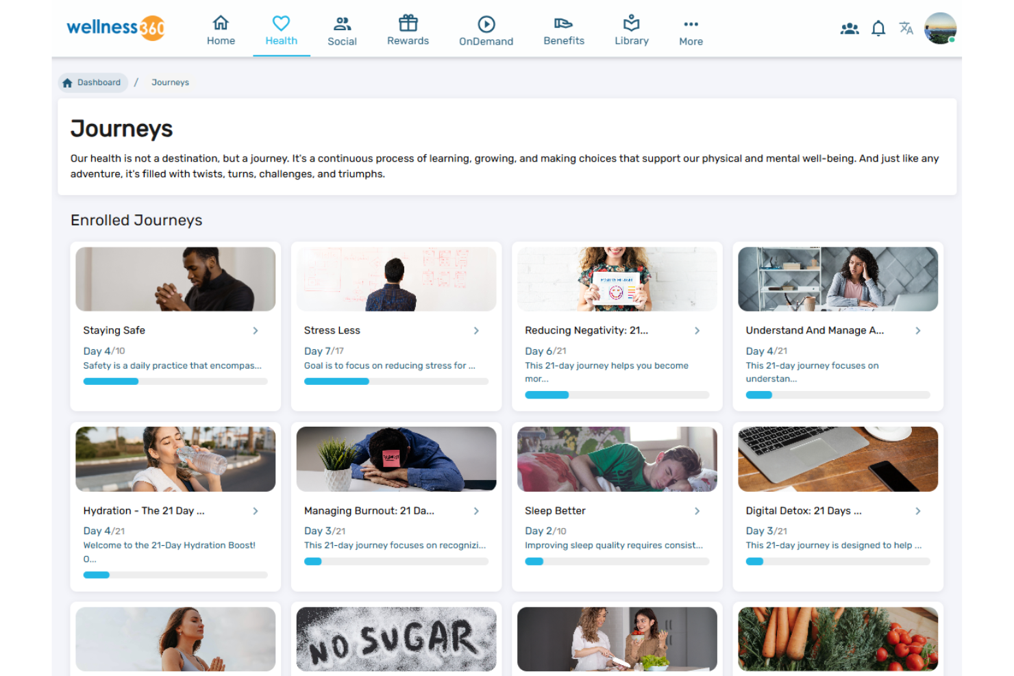 Wellness360 screenshot - 10 Beste bedrijfswelzijnssoftware voor ondernemingen in 2026