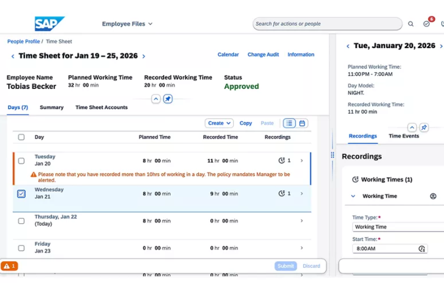 SAP SuccessFactors screenshot - 10 beste software voor personeelsbeheer voor grote organisaties in 2026