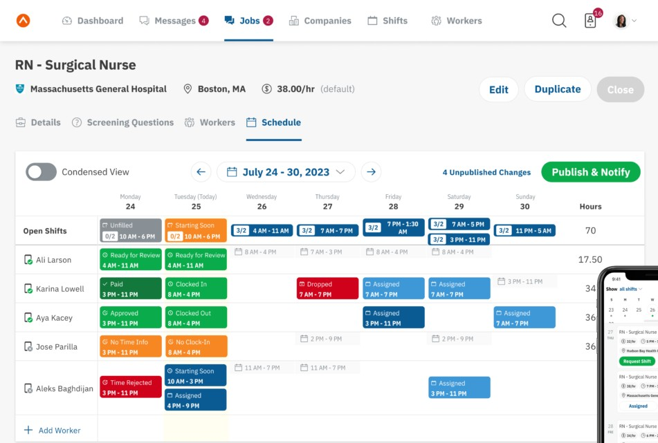 Bullhorn screenshot - 10 beste software voor personeelsbeheer in de gezondheidszorg in 2026