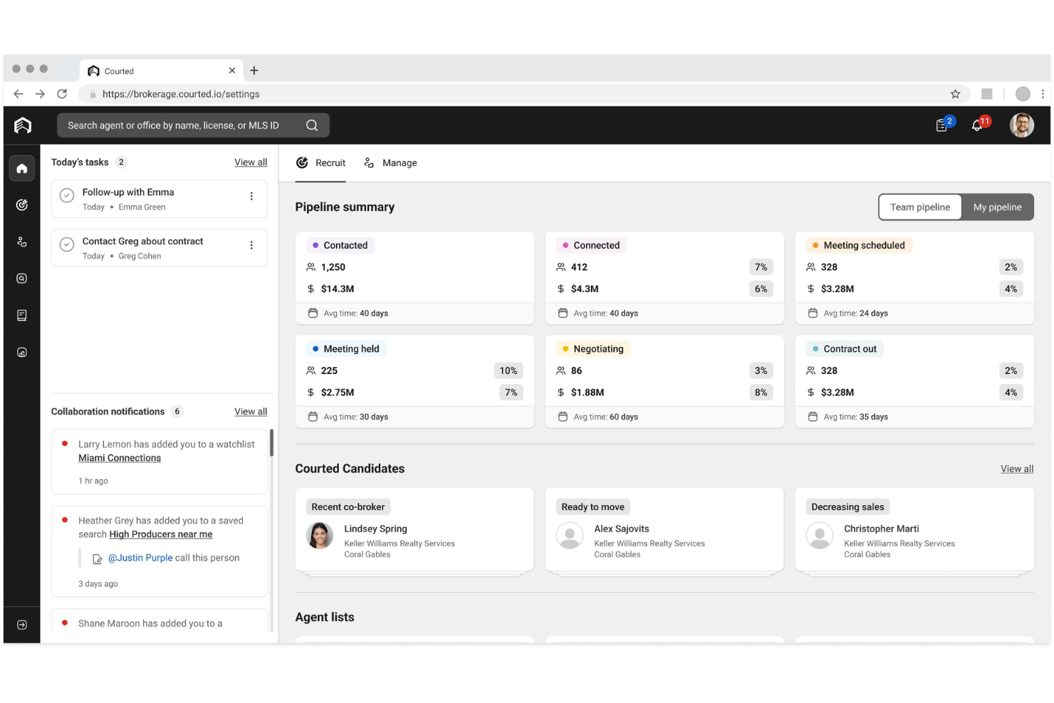 Courted screenshot - 10 beste wervingssoftware voor vastgoed in 2026