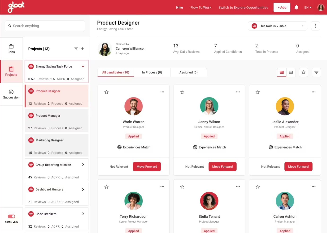 Gloat screenshot - 10 beste software voor competentiebeheer in 2026