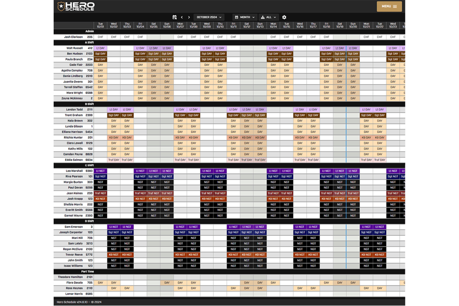 Hero Schedule screenshot - 10 beste software voor de roostering van brandweerkorpsen in 2026
