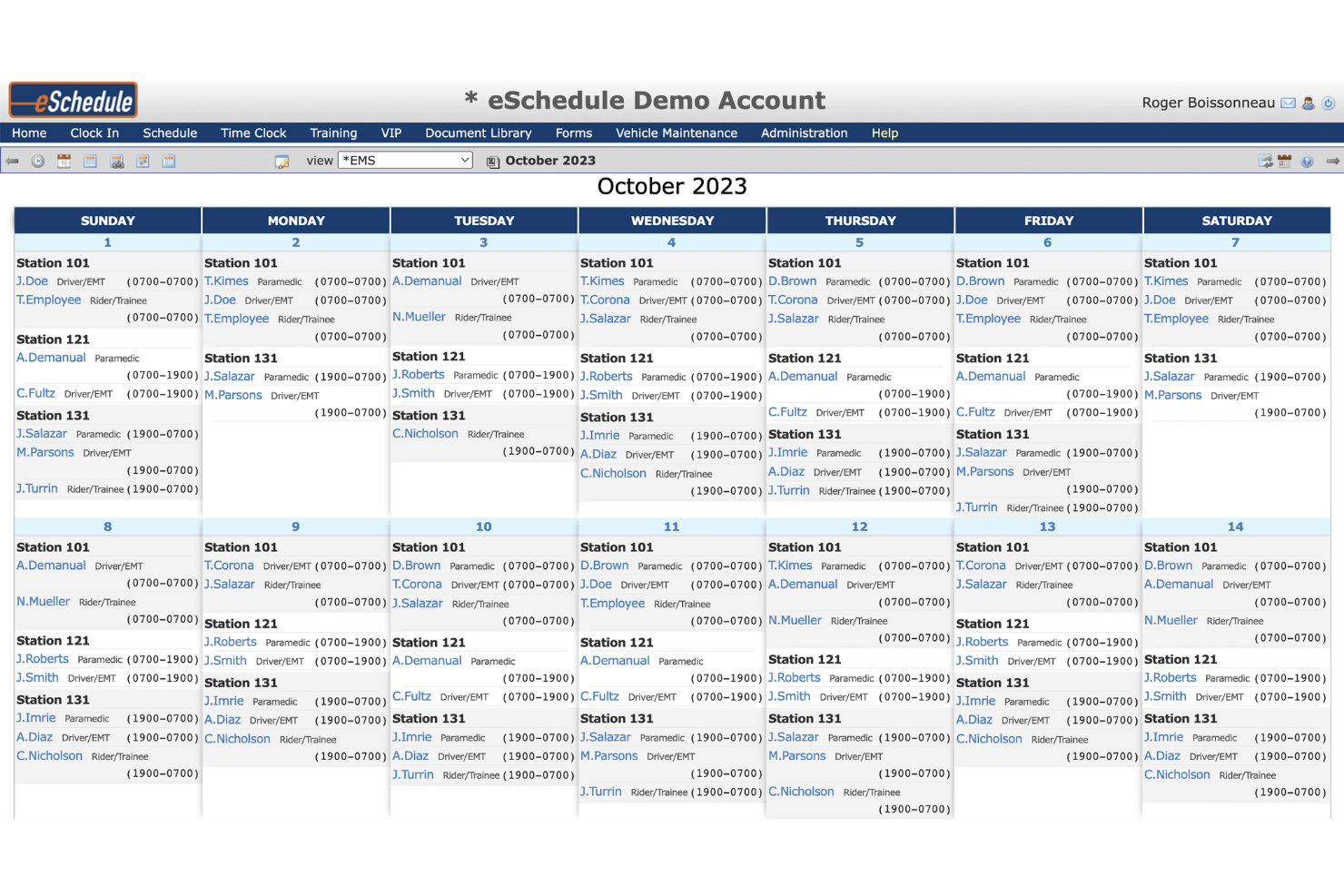 eSchedule screenshot - 10 beste software voor de roostering van brandweerkorpsen in 2026