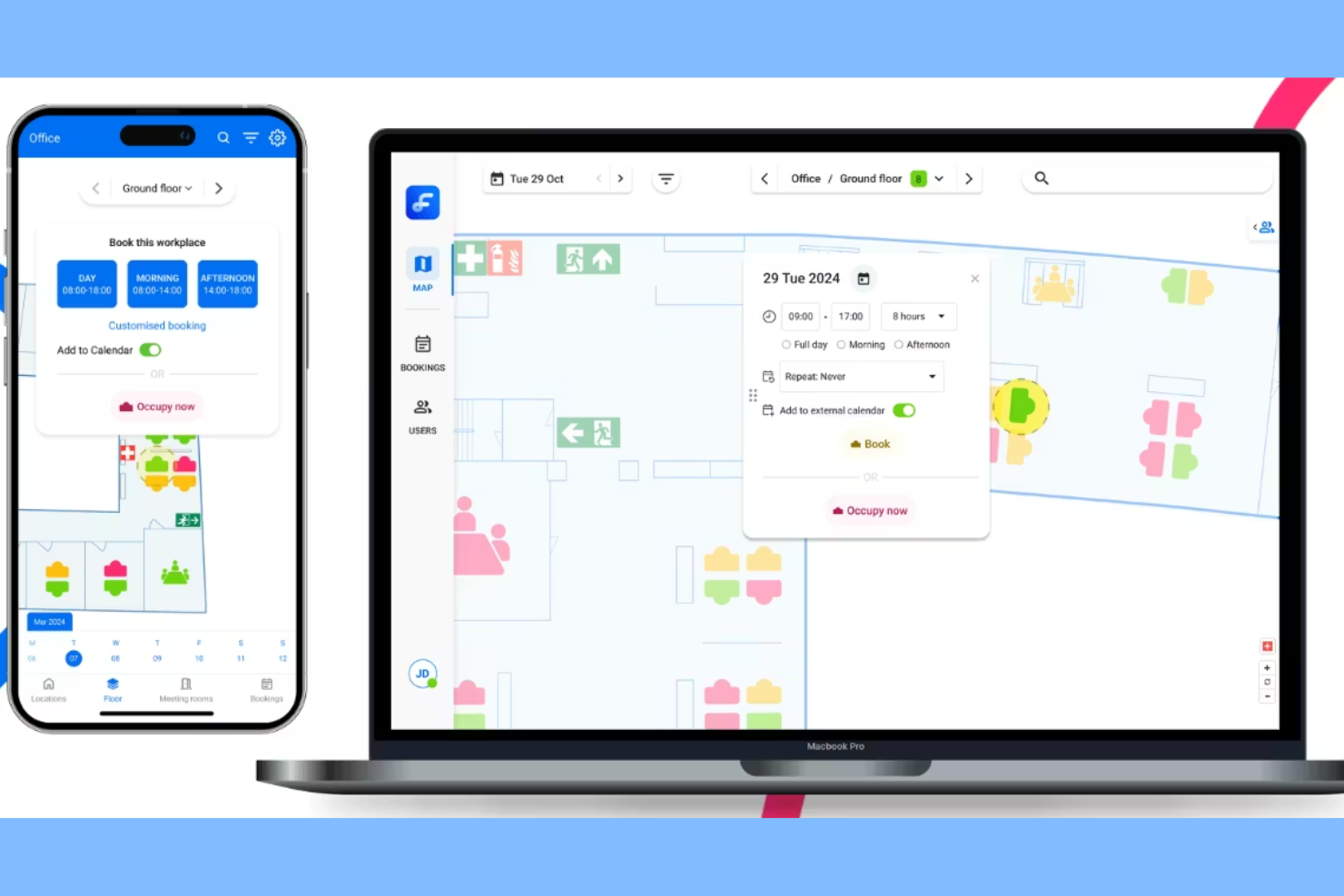 Flexwhere screenshot - 10 beste gratis software voor flexplekreservering in 2026