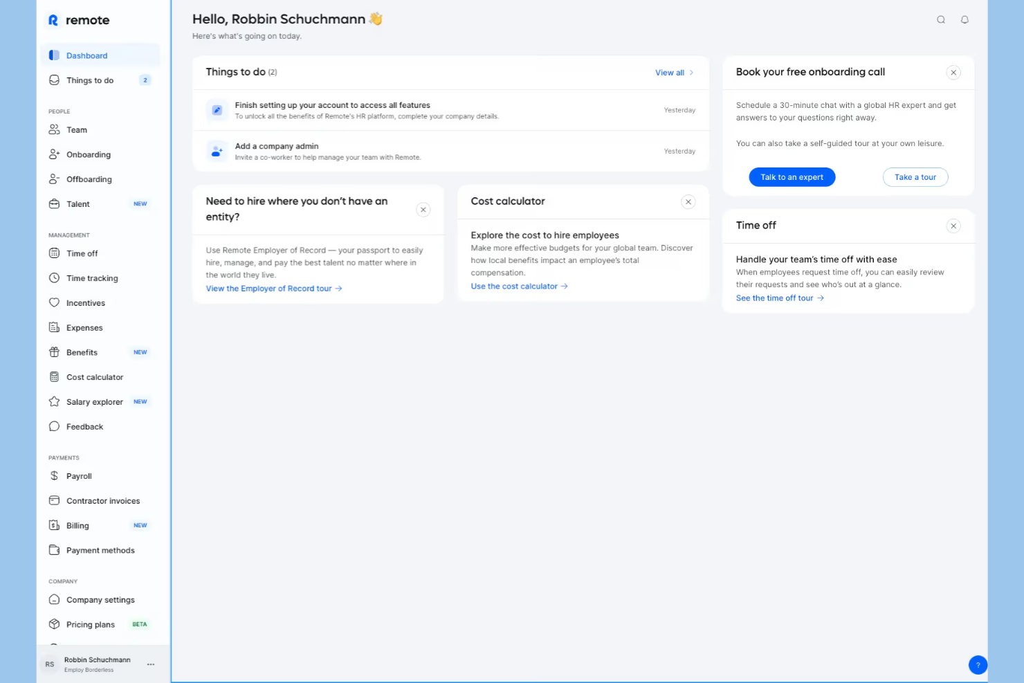 Remote screenshot - 10 beste diensten voor formeel werkgeverschap in Zweden in 2026