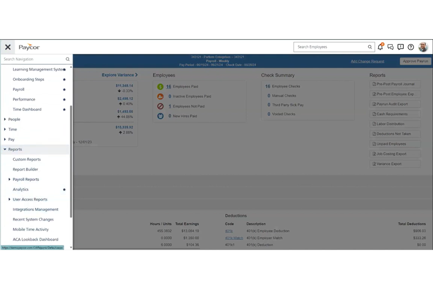Paycor screenshot - 10 beste gratis salarisadministratie-apps in 2026