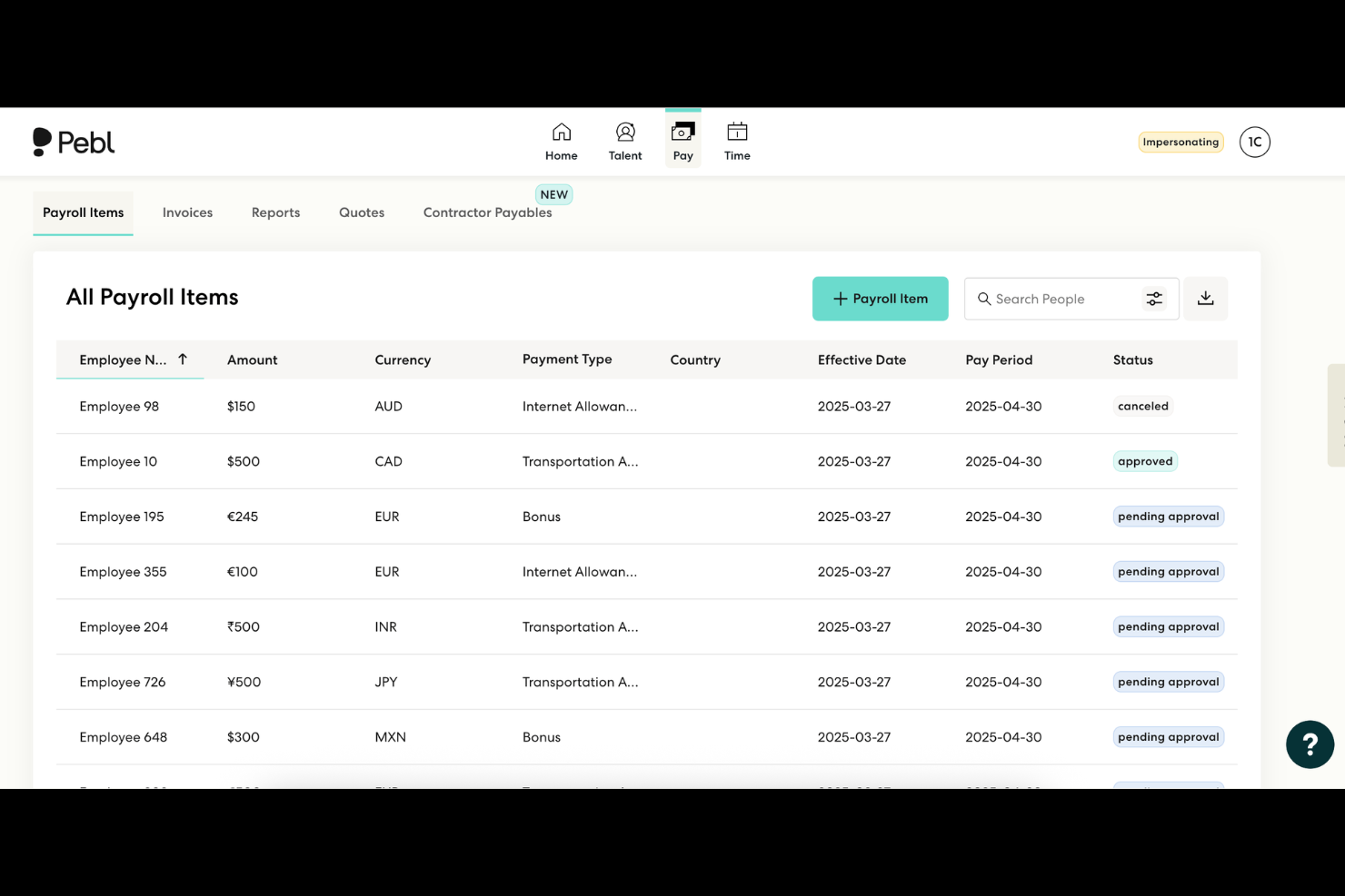 Pebl screenshot - 10 beste employer-of-recorddiensten in Thailand in 2026