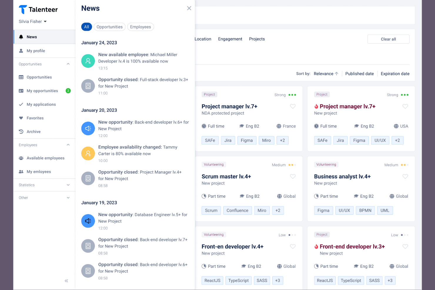 Talenteer screenshot - 10 Beste AI-gestuurde talentmarktplaatssoftware in 2026