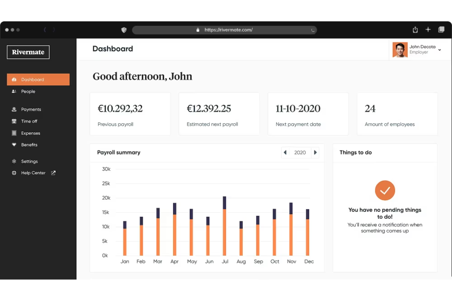 Rivermate screenshot - 10 beste diensten voor formeel werkgeverschap in Nieuw-Zeeland voor 2026