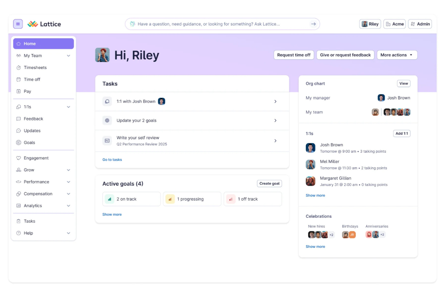 Lattice screenshot - 10 beste software voor loopbaanbeheer in 2026